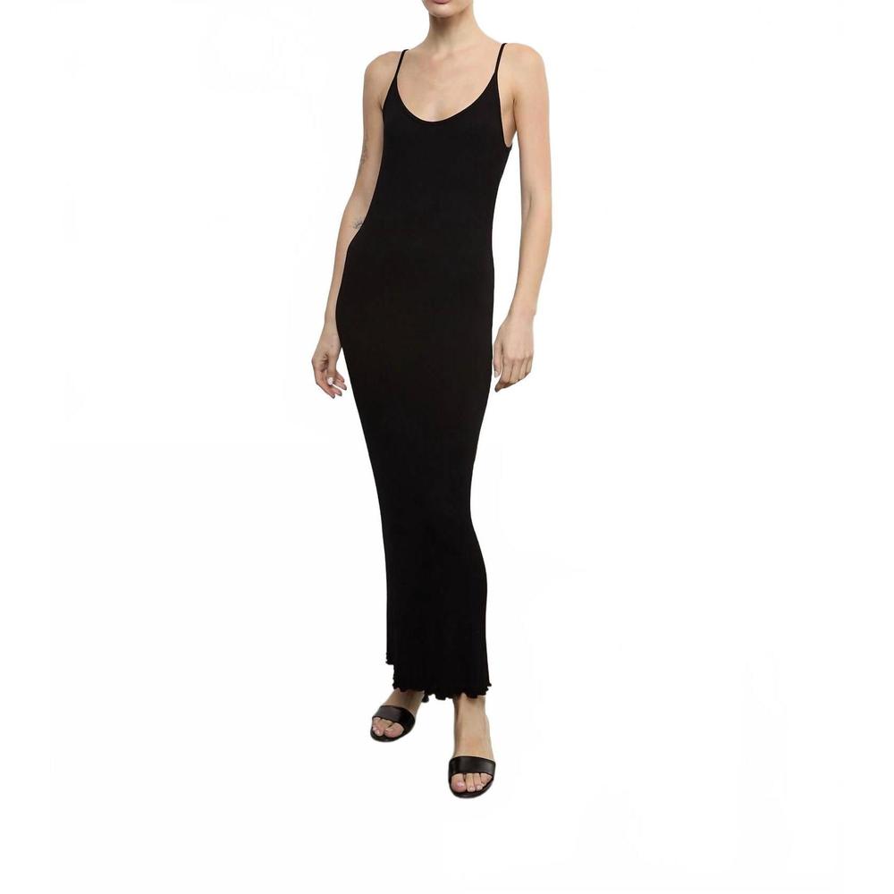 Enza Costa Black Midi Slip Dress